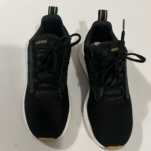 adidas racer TR21 unisex Black Sneakers with White Midsole and Gold Accents